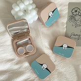 Estuche para lentes de contacto de color con diseño de dibujos animados lindo